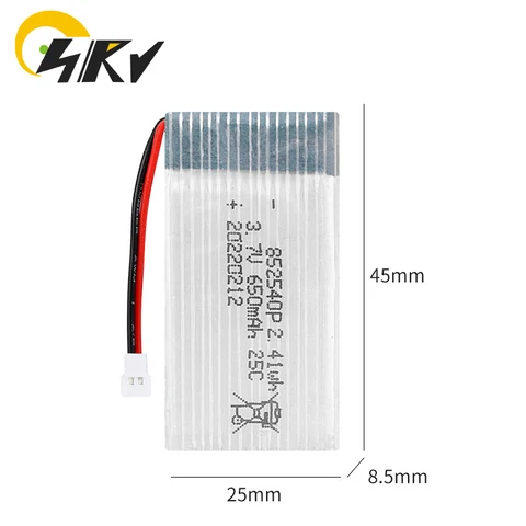 Перезаряжаемый литий-ионный аккумулятор 3,7 в 650 мАч 25C для радиоуправляемого летательного аппарата X5C X5SW 852540 с дистанционным управлением XH2.54 PH2.0