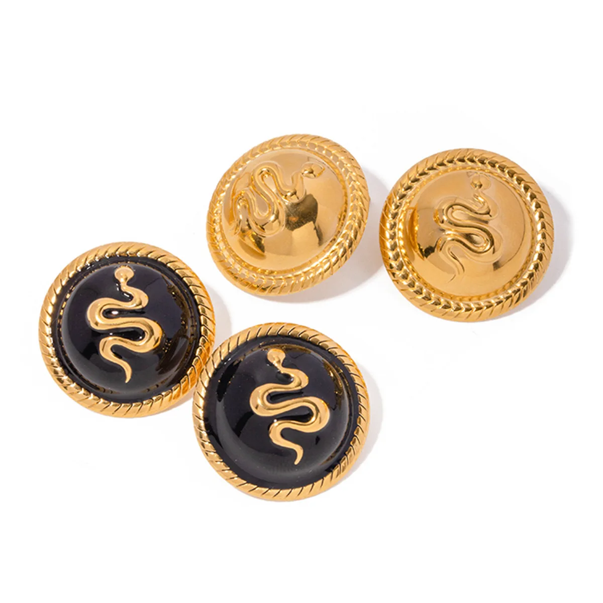 PAPERPLUS | Дизайнерские серьги для женщин. Черные золотые серьги-гвоздики.