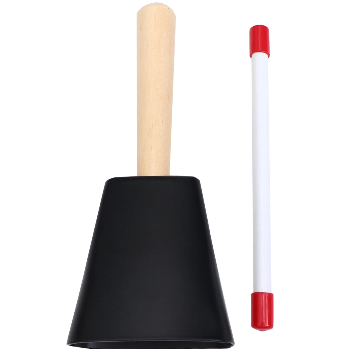 

Metal Cowbell Noisemaker Cheering Bell Calling Bell Percussion Musical Instruments with Wooden Handle for School Classroom (