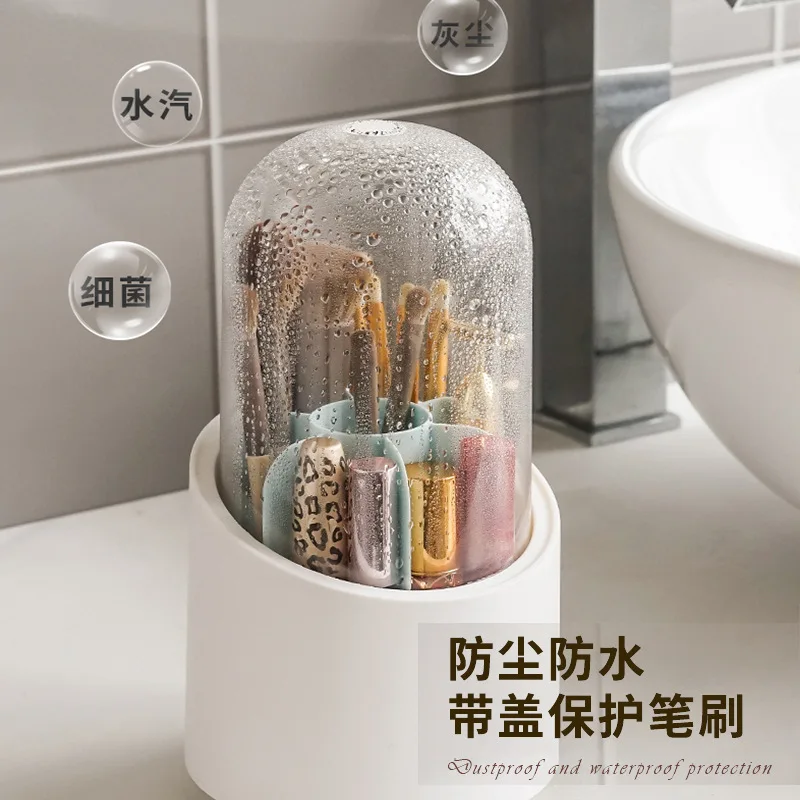 Makeup Storage Box Brush Bucket Rotatable Tube Dustproof Eyeshadow | Boxes &amp Bins