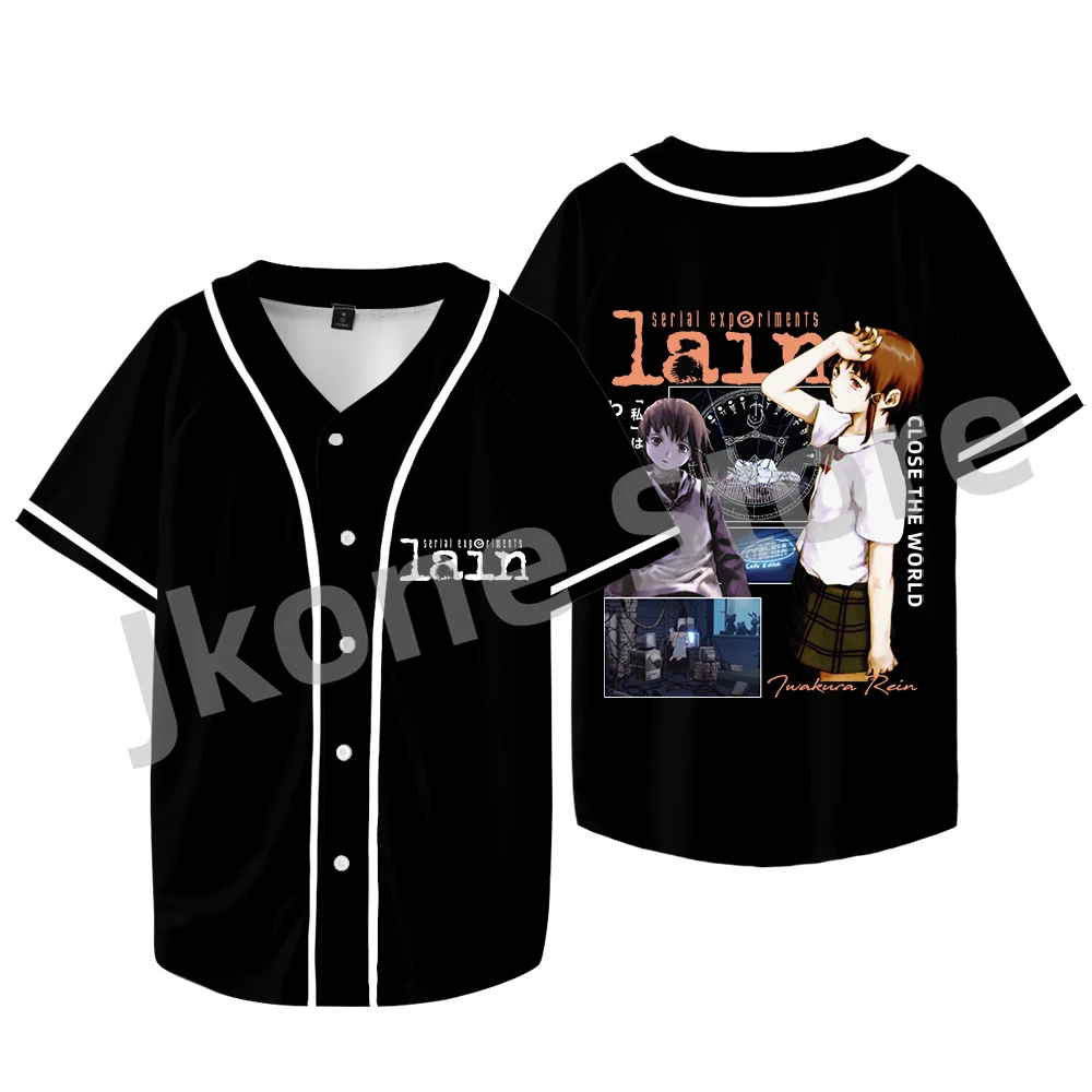 

Serial Experiments Lain Merch Baseball T-shirts Summer Women Men Fashion Casual Top