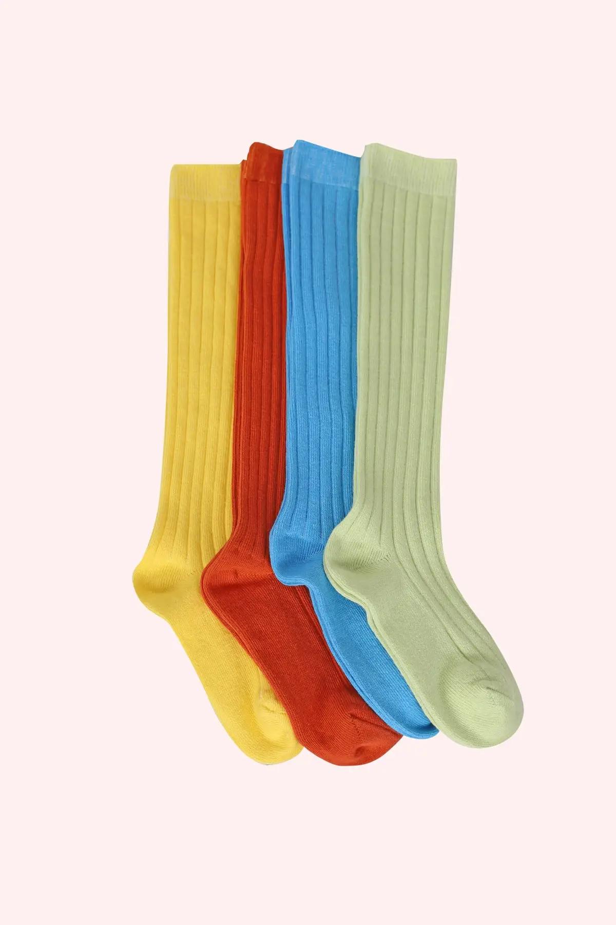 

Children's embossed knee-piece socks cotton knee high-colored flat primary school underwear