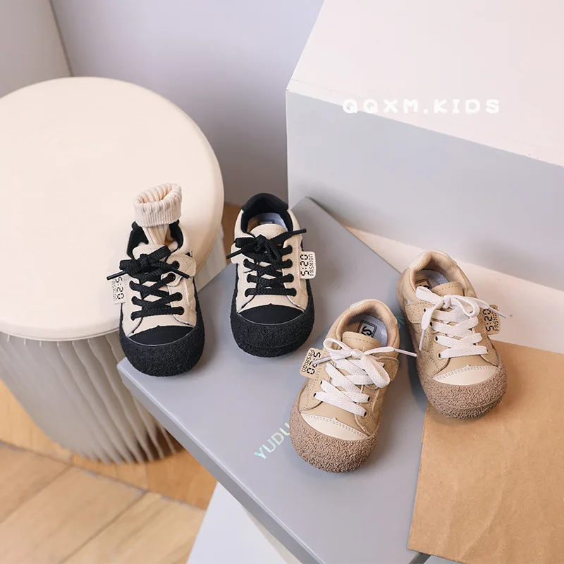 

Spring 2023 New Baby First Walkers Soft Soled Children's Board Shoes Non-slip Unisex Casual Sports Shoes Sneakers