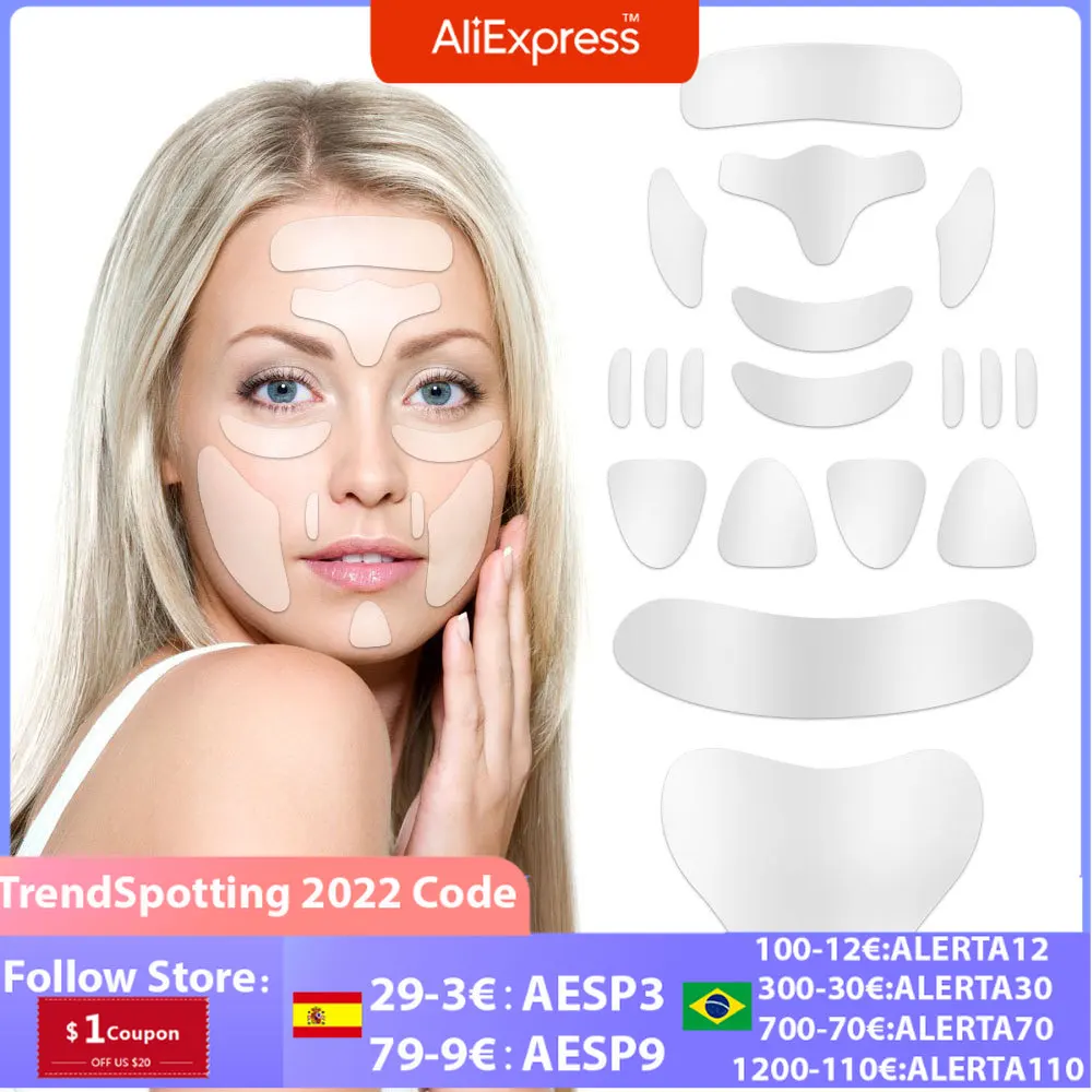 

11/16/18 PCS Reusable Silicone Anti-wrinkle Face Forehead Sticker Cheek Chin Sticker Facial Patches Wrinkle Remover Strips