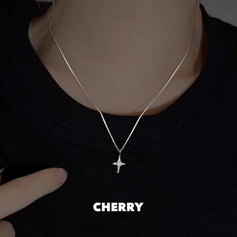 Минималистичный кулон с крестом и цирконием для женщин ожерелье холодным ветром