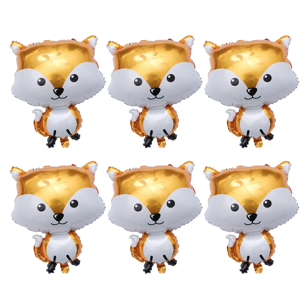 

Balloons Animal Balloon Party Birthday Animals Fox Cartoon Woodland Aluminum Helium Decorations Jungle Baby Shower Kids Head