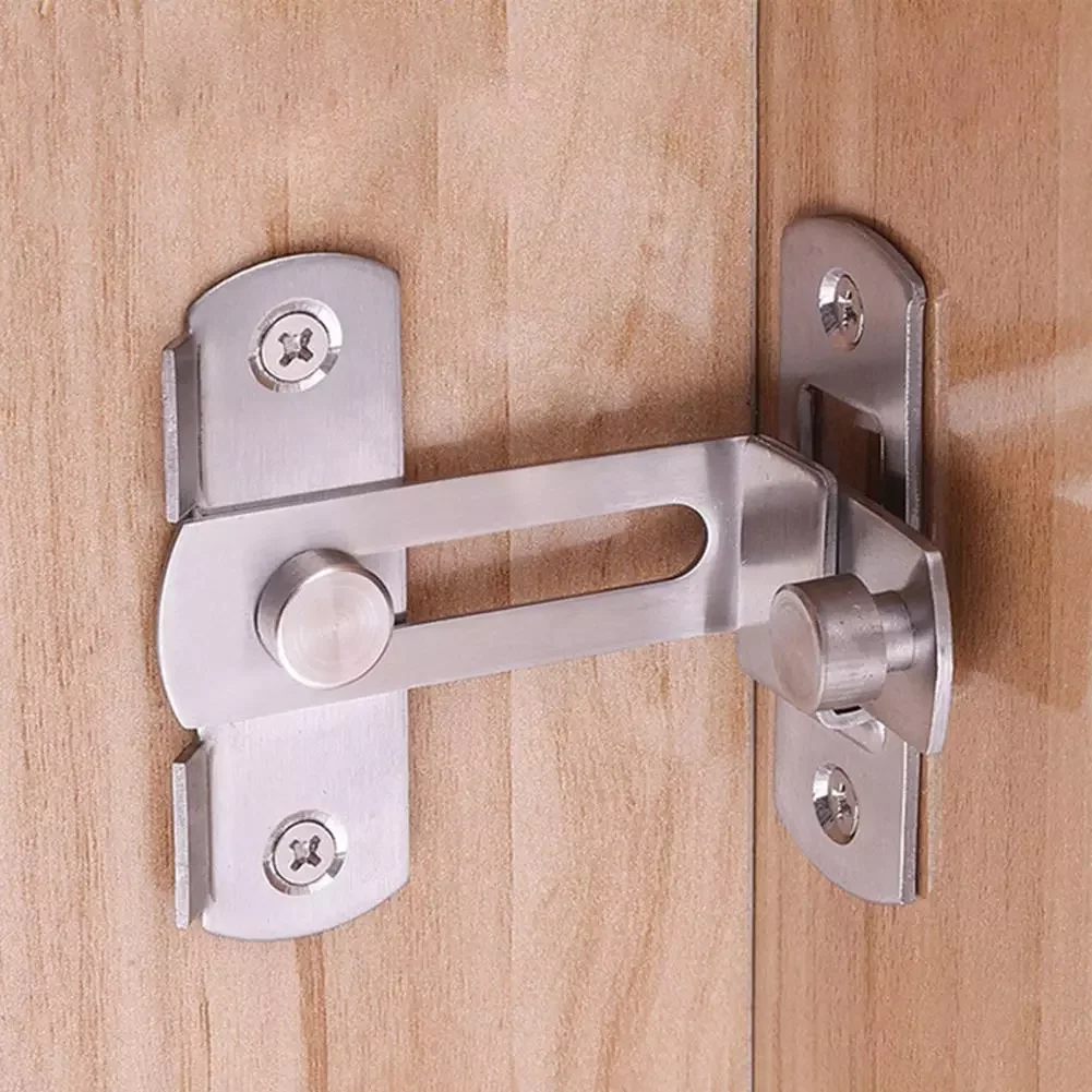 

90 Degree Stainless Steel Door Hasp Anti-rust Safe Door Bolt Lock Buckle Security Sliding Door Chain Locks for Hardware