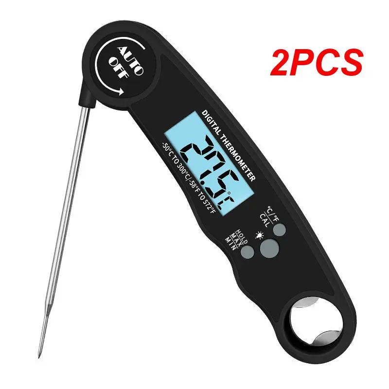 

2PCS Portable Collapsible Digital Food Thermometer Meat Water Milk Cooking Probe BBQ Electronic Oven Waterproof Kitchen Tools