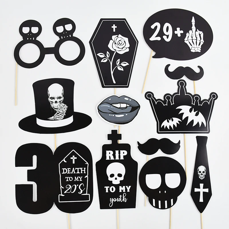 Реквизит для Фотокабины на день рождения Death To My 20s бумажная маска со скелетом и