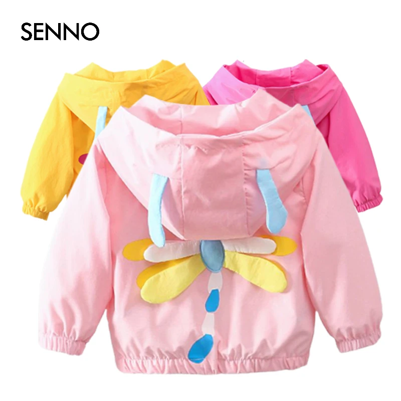 

3 Colors Cute Hooded Jacket for Girls Kids Casual Outerwear Korean Spring Autumn Children's Outdoor Clothes From 2 To 7 Years