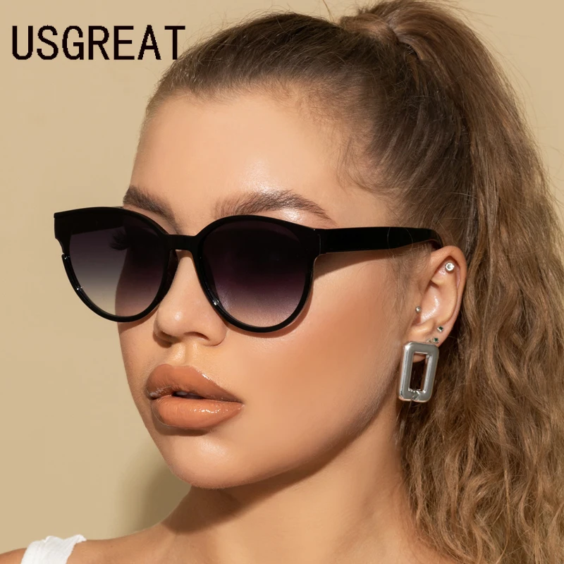 

Очки солнцезащитные женские квадратные без оправы, брендовые винтажные солнечные очки кошачий глаз в стиле ретро, UV400