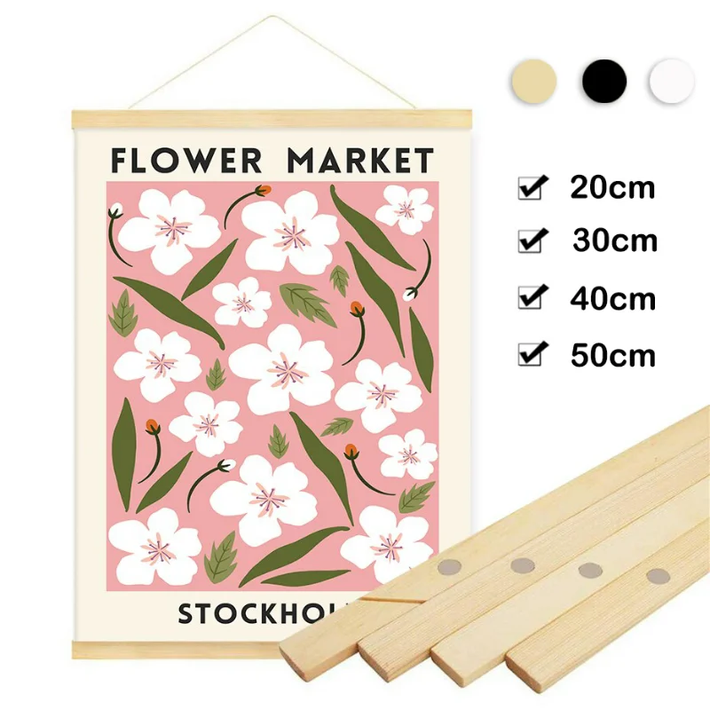 

Magnetic Picture Frame Wood Poster Frames Photo Hangers Hanging Kit for Pictures Canvas Prints For Room Interior Wall Art Decor