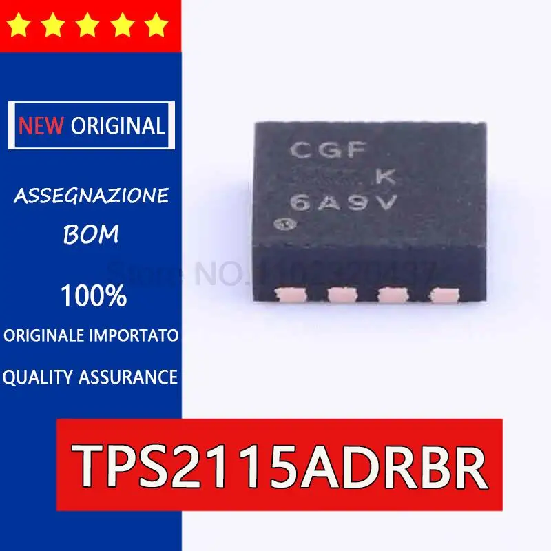 10 шт. TPS2115ADRBR новый оригинальный чип управления питанием MUX импульсный чип управления питанием QFN8 Шелковый экран, чип контроллера cgftps2115