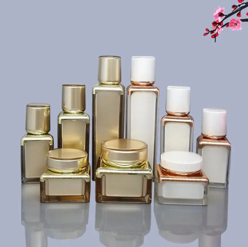 30 мл жемчужно-белый/золотистый квадратный образец для