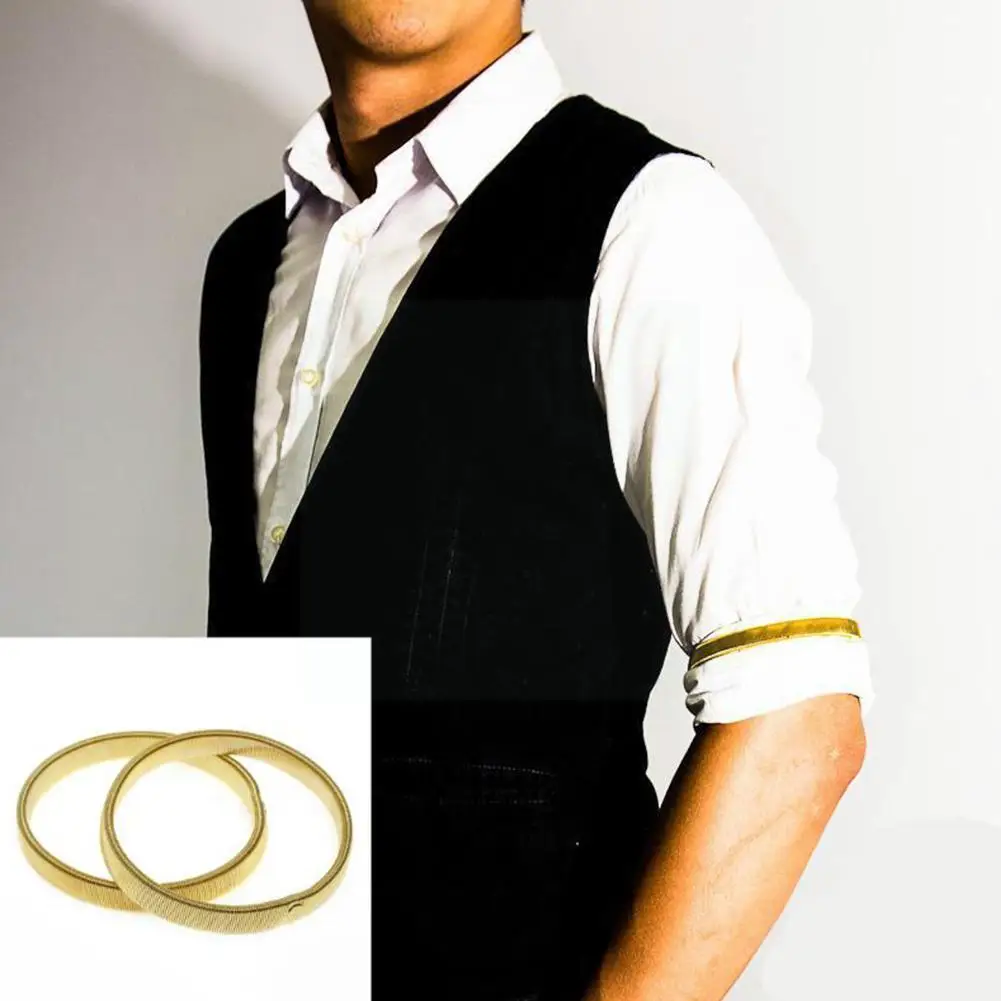 

New Mens Loop Armband Spring Loop 1pair Men's Shirt Hold Cuff Garter Arm Metal Armband Sleeve Bartender Holder Up Elastic B H3o3