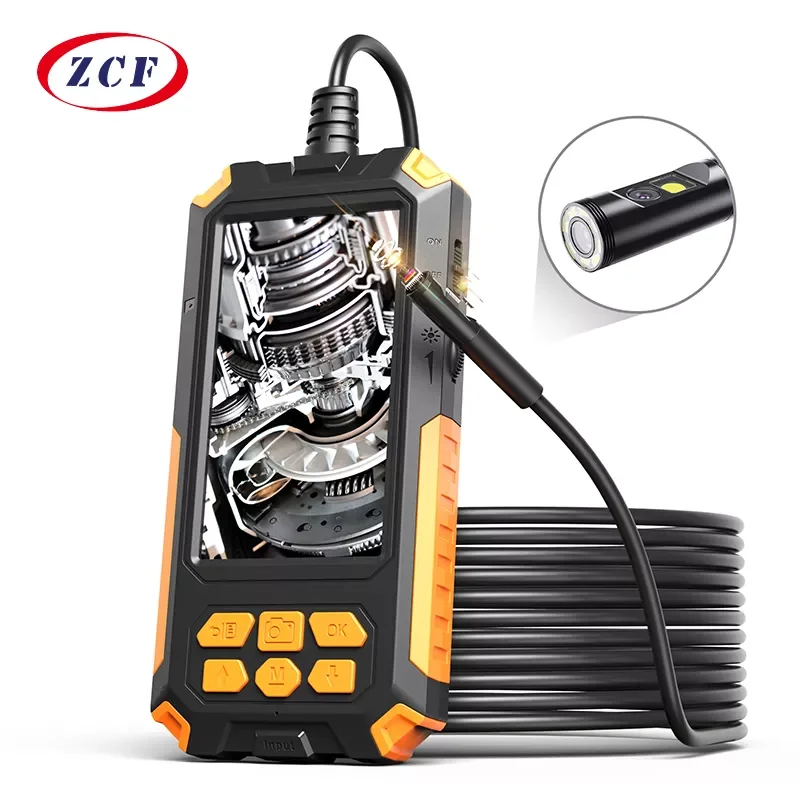 

4.5” IPS Screen Dual Camera Inspection Endoscope Borescope HD1080P 8MM 5.5MM Dual Lens 9 LEDs IP68 Waterproof Rigid Cable P50