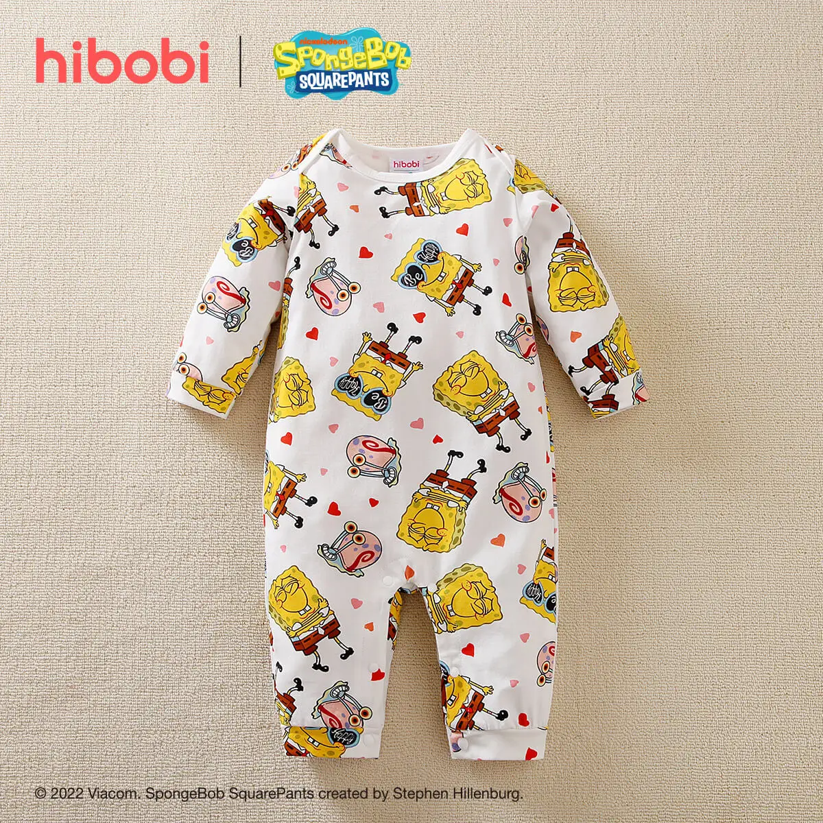 

Детский комбинезон hibobi Губка Боб с милым принтом и длинным рукавом, осенняя весенняя одежда для новорожденных 0-18 месяцев, комбинезоны для м...