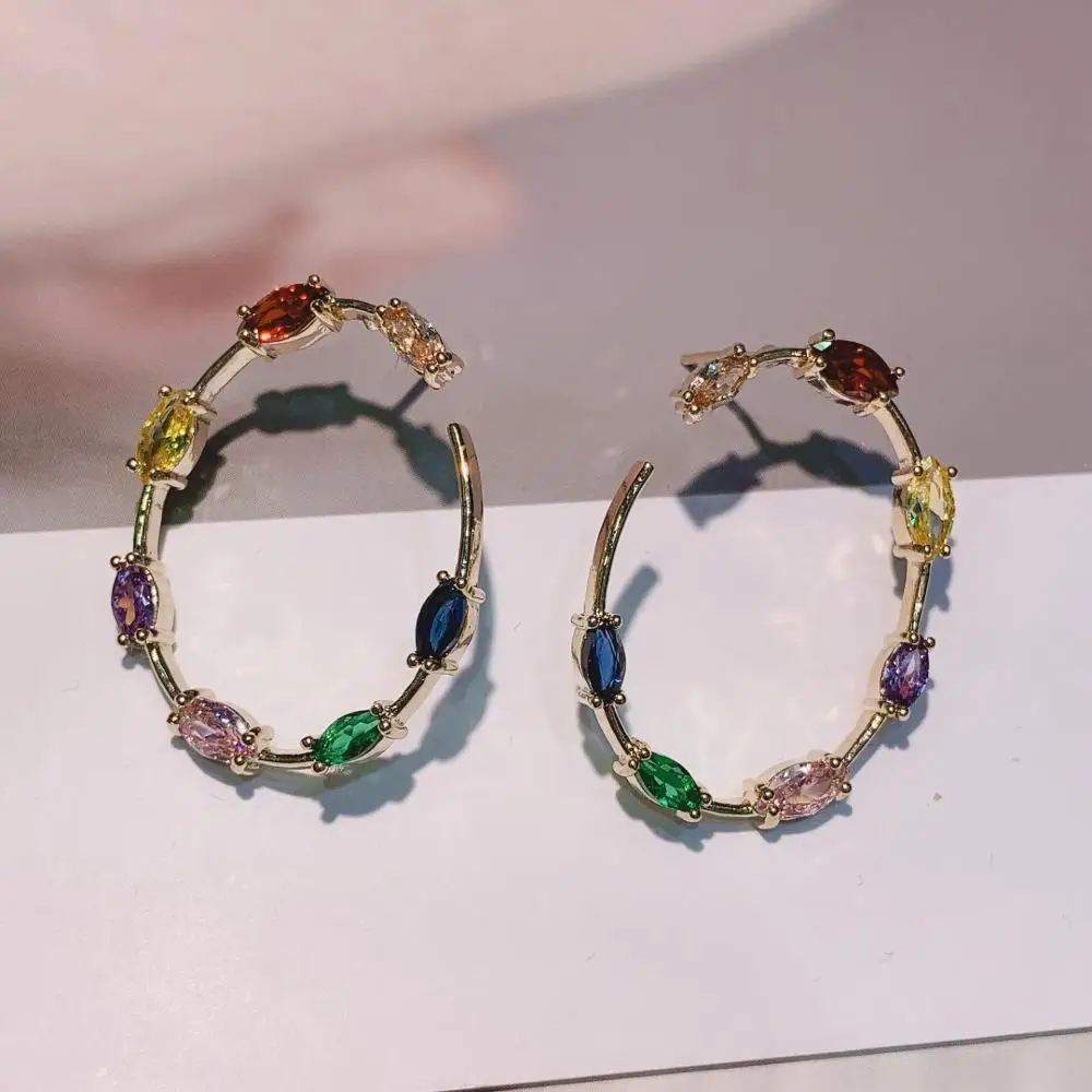 

Fashion Trendy Zircons Top Quality AAA Cubic Zircon Stud Earrings Big Water Drop Jewelry for Wedding Gift Accessories E-711