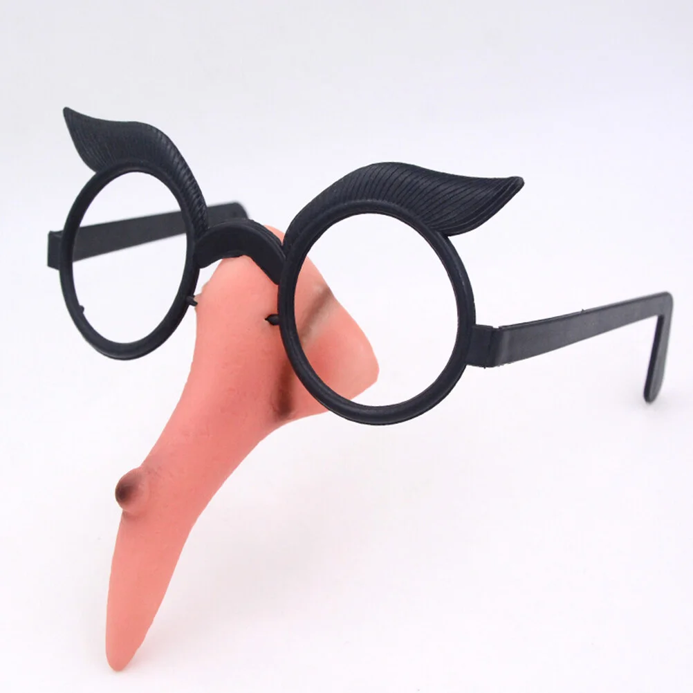 

2Pcs Funny Disguise Glasses Clown Eyewear with Nose Long Nose Witch Glasses Funny Glasses for Costume and