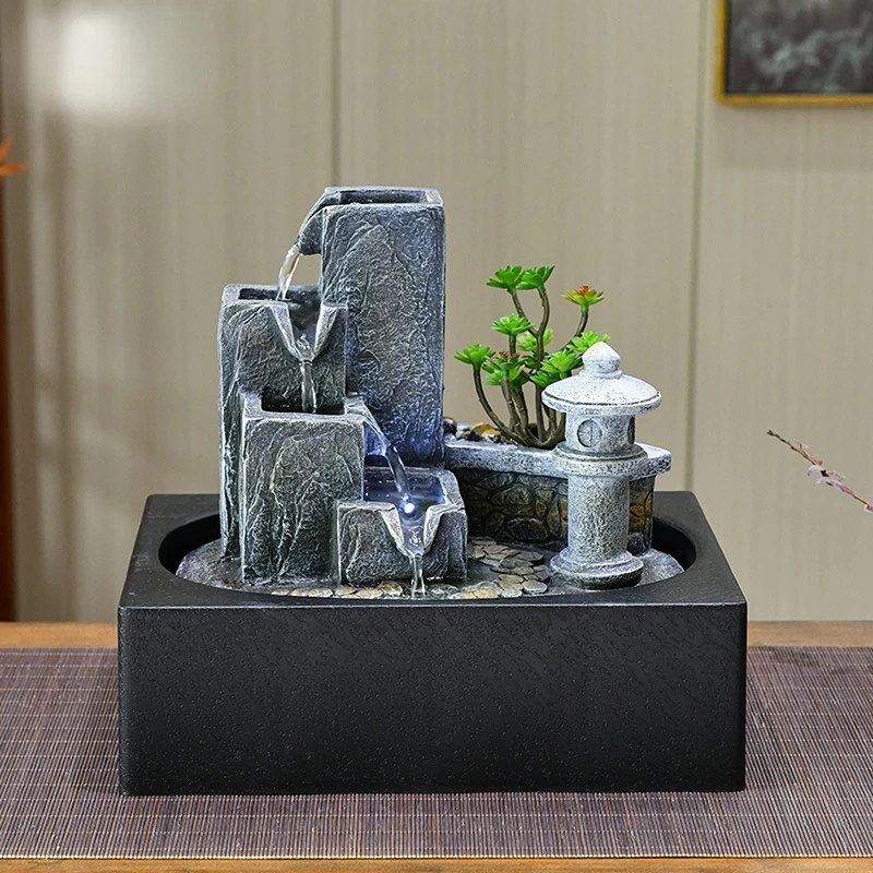 

Увлажнитель воздуха Rockery, украшение для гостиной с циркулирующей водой, для рабочего стола, подарок для дома и офиса