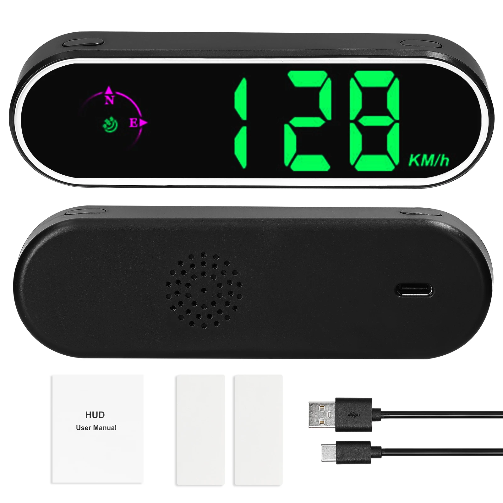 

Автомобильный проекционный дисплей, GPS, цифровой спидометр с 7-цветным светодиодным дисплеем, часы, функция компаса, сигнализация превышения скорости для автомобиля, грузовика, внедорожника