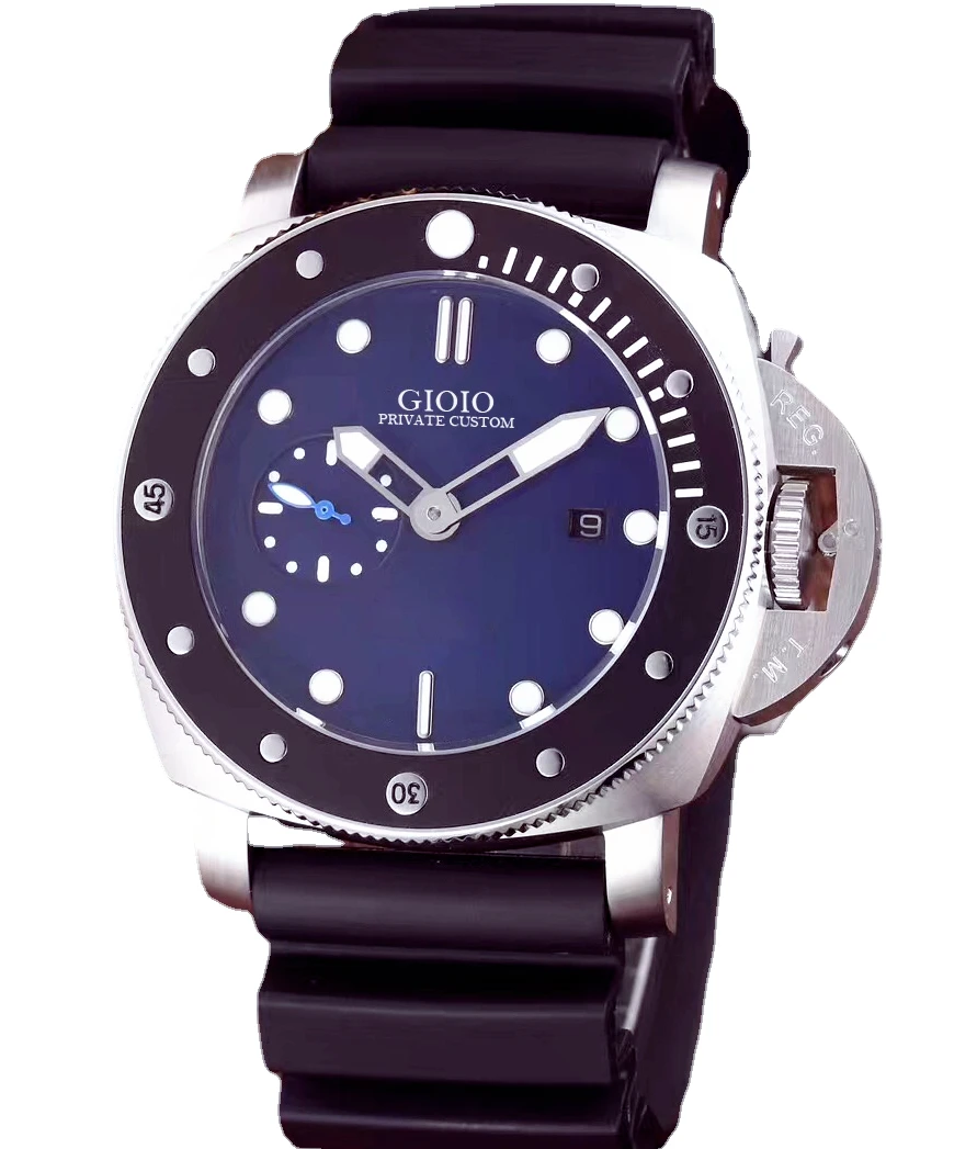 

Men Automatic Mechanical Watch Black Ceramica Leather Rubber