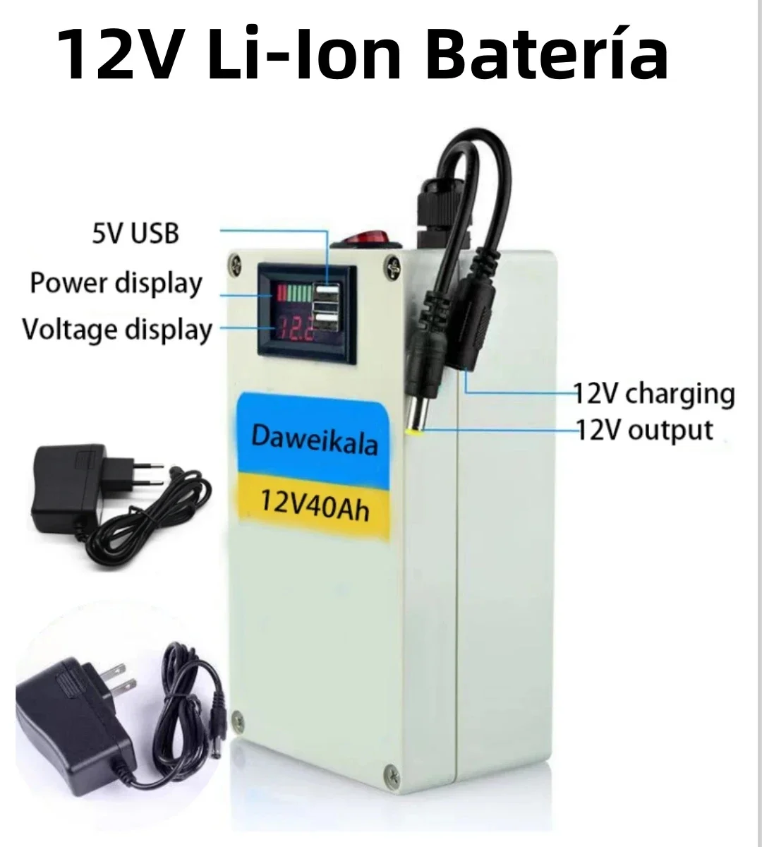 

New DC 12V 10AH 20AH 30AH 40AH Lithium ion Rechargeable Battery: Four High Capacity AC Chargers for Traffic Development