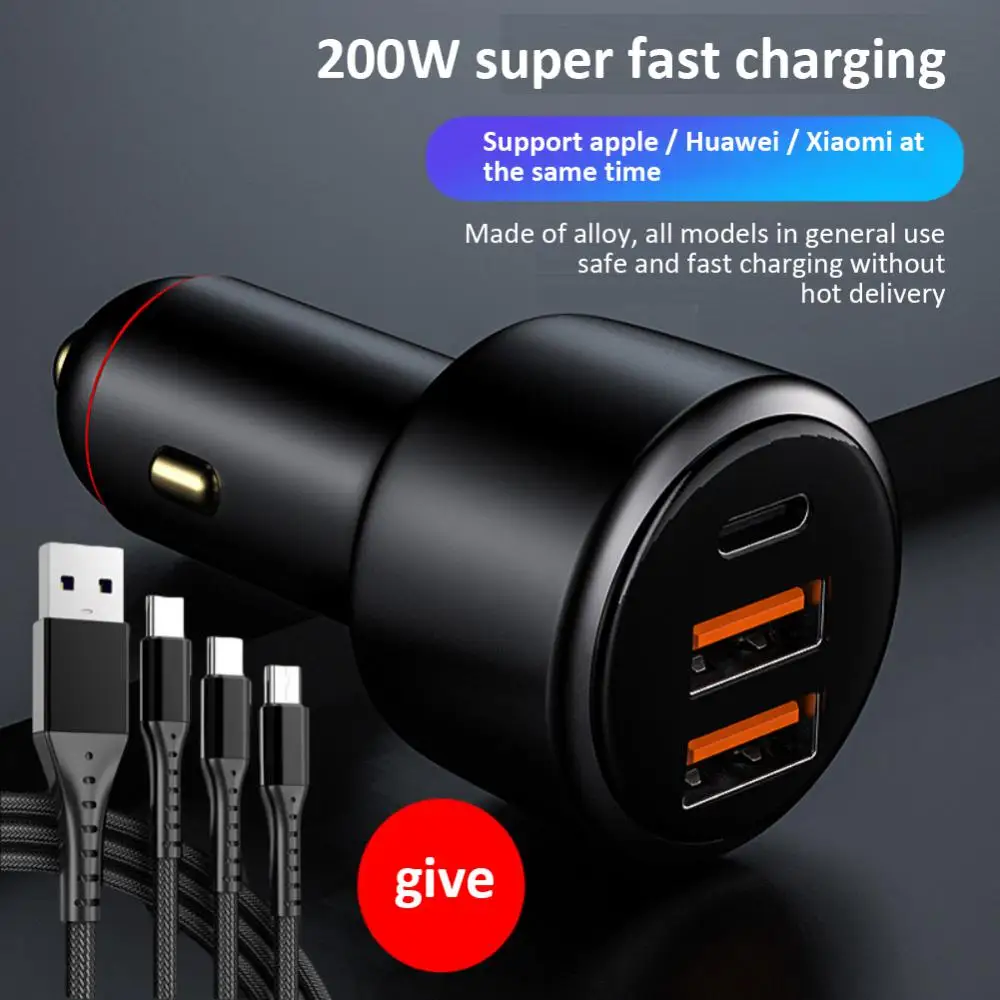 

Quick Charge Car Charger Cigarette Lighter Adapter Pd3.0 Dual Usb Power Adapter 65w Flash Charge One Drag Three 100w Super Car