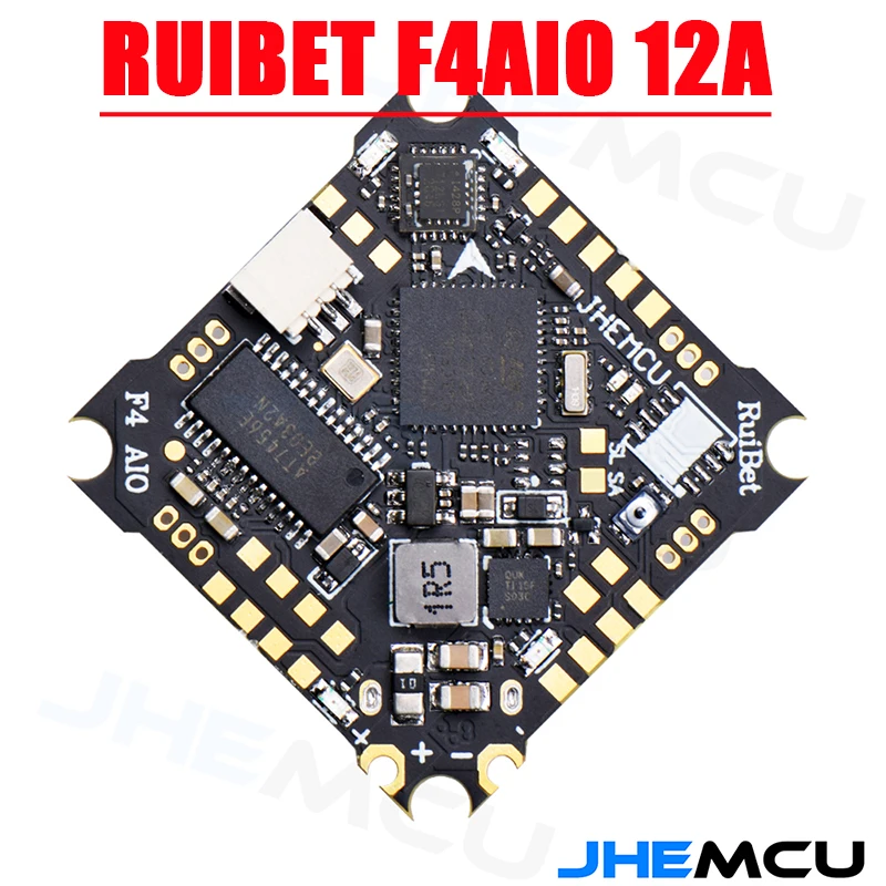 

JHEMCU Ruibet F4AIO F411 Контроллер полета BLHELIS 12A 4 в 1 ESC 1-2S 25.5X25.5mm для радиоуправляемого FPV Фристайл Tinywhoop Cinewhoop Дрон