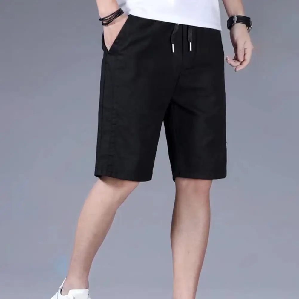 

Short Pants Solid Color Short Trousers Anti-wrinkle Pockets Short Pants