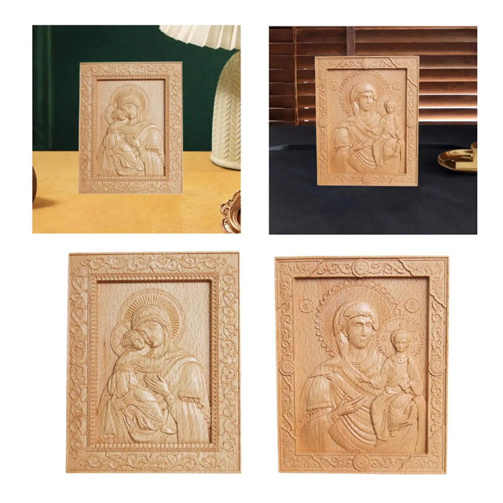 Деревянная резная Статуэтка Богородицы Иисуса фигурки коллекционный