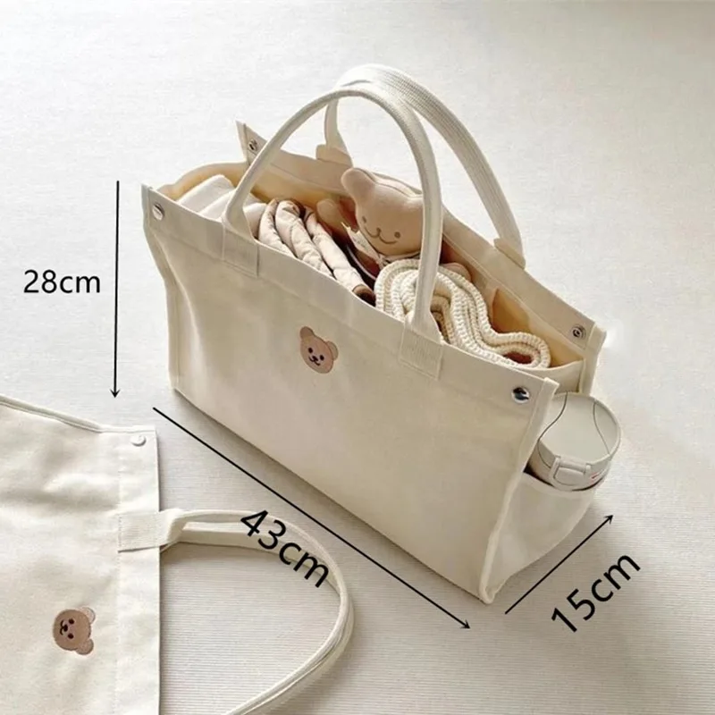 Большая сумка для мам с именем на заказ Холщовая Сумка детских подгузников