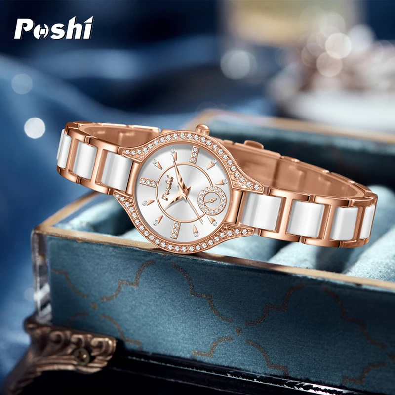 POSHI 908 модные кварцевые часы элитный бренд оригинальные женские наручные