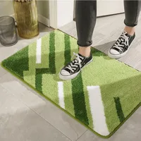 Inyahome Wave Designs Bath Mat Rugs Carpet for Bathroom Absorbent Ultra Soft Mat Rug Fluffy Microfiber Bedside Rug Carpet Floor