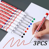 3pcs long head marker pen woodworking marker pen suitable for deep hole tile lengthened punching marker pen oily marker pen