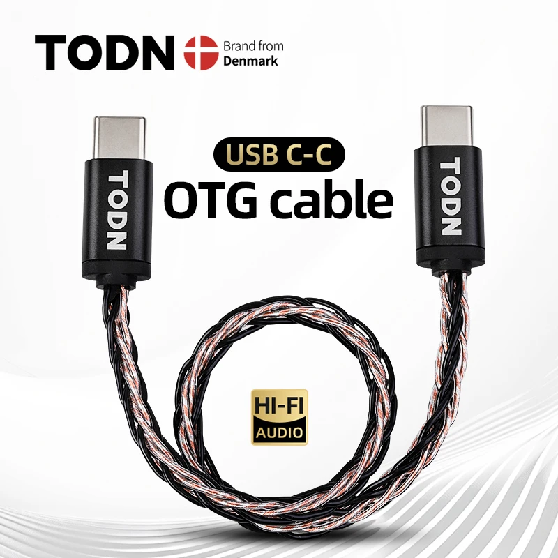 Аудиокабель TODN OTG Hi-Fi USB-кабель типа C к OFC посеребренный портативный ЦАП усилитель