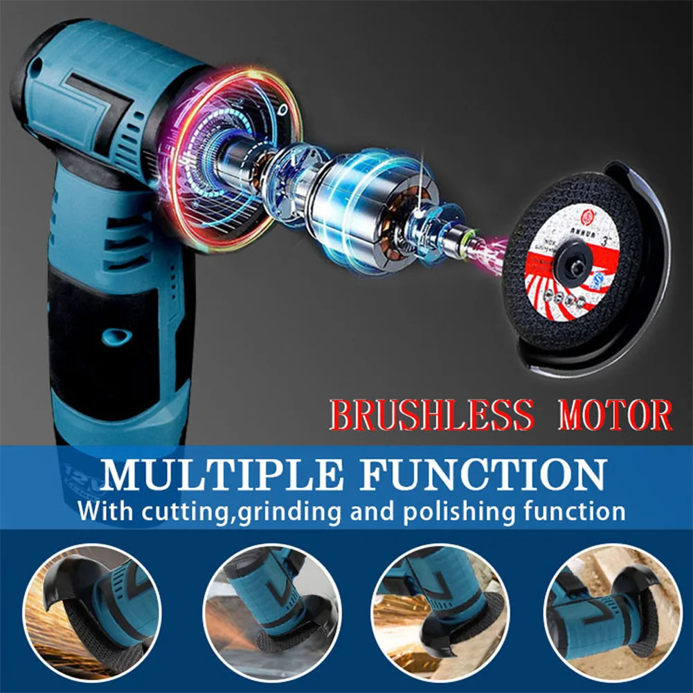 

Mini Brushless Angle Grinder 19500RPM Cordless Electric Grinding Tool Handheld Cutter For Cutting Polishing Ceramic Tile Wood