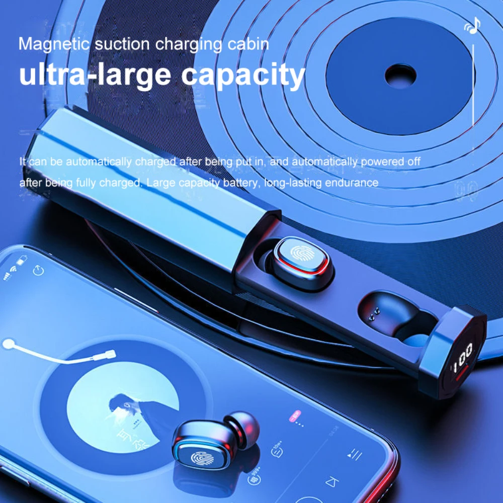 

A7 TWS Bluetooth Earphones Wireless Headphones Handsfree In-ear Sport Earbuds Touch Control Wireless Headsets With Charging Case