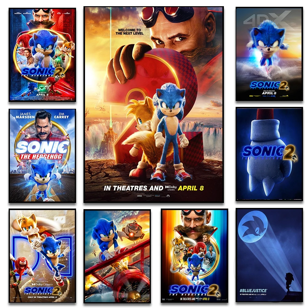 Постер из фильма Disney Sonic 2 модель 2022 года экшн-приключения комедия настенное
