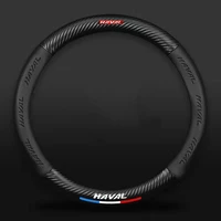 3d three dimensional embossed carbon fiber pattern leather car steering wheel cover 15 inch38cm for haval car accessories
