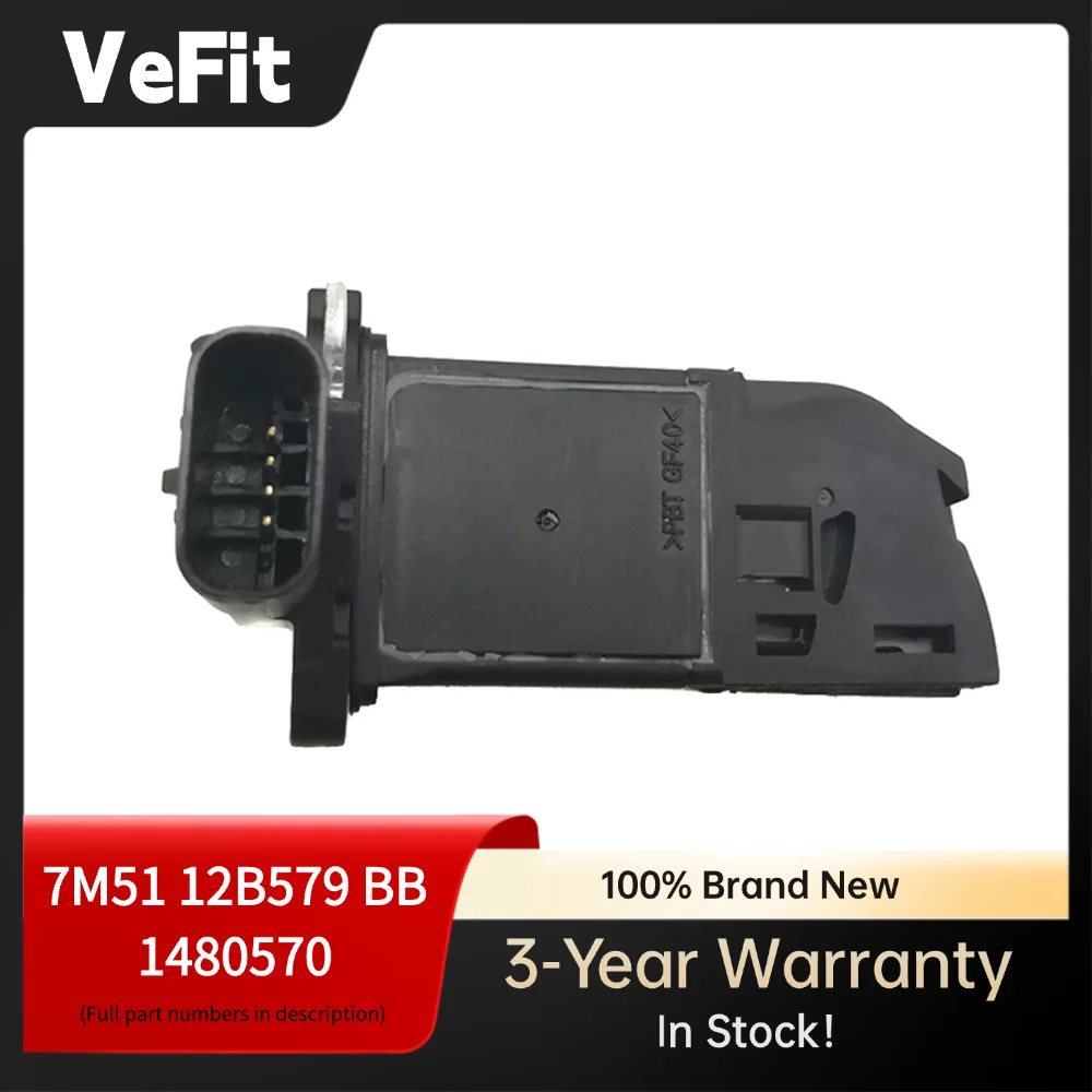 Фото Датчик массового расхода воздуха MAF 7M5112B579BB 1480570 для Ford Focus II III C-MAX Kuga 2.0 TDCi 1.6 TDCi 1997-2020 №1