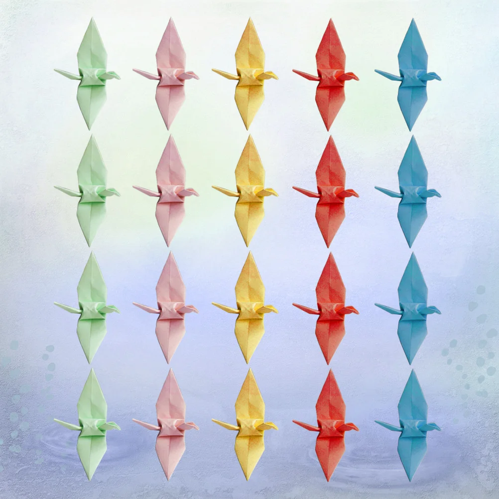 

100 Pcs Origami Birds DIY Crane Adorno Para Mesa De Hanging Paper Birds String Table Garland Rope Paper Folding Crane