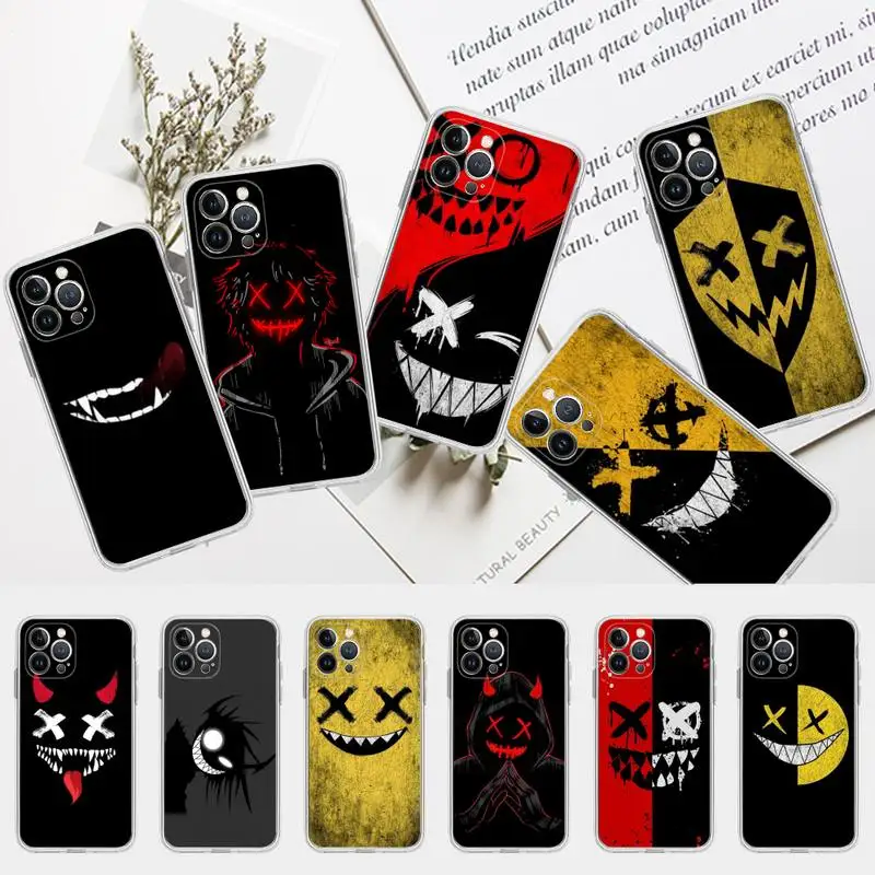 

Scary Smile Skeleton Devil Phone Case for iPhone 13 12 Mini 11 14 Pro Max Xs X Xr 7 8 Plus 6 6s Se 2022 silicone Cover
