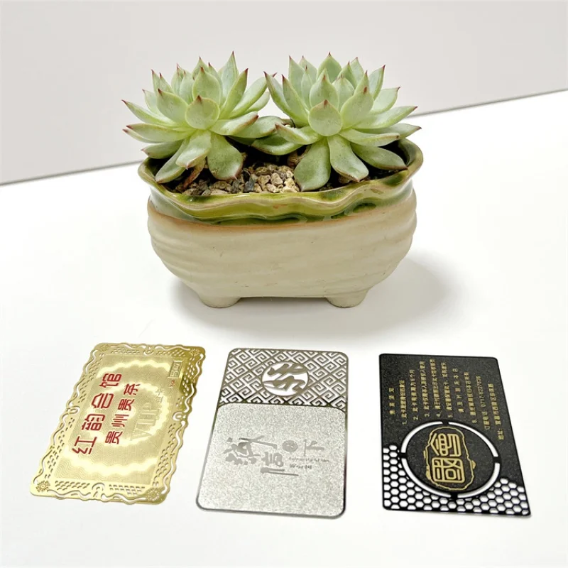 YTS 2022 New Laser Cut Engraved Printing metal business card metal Membership Cards