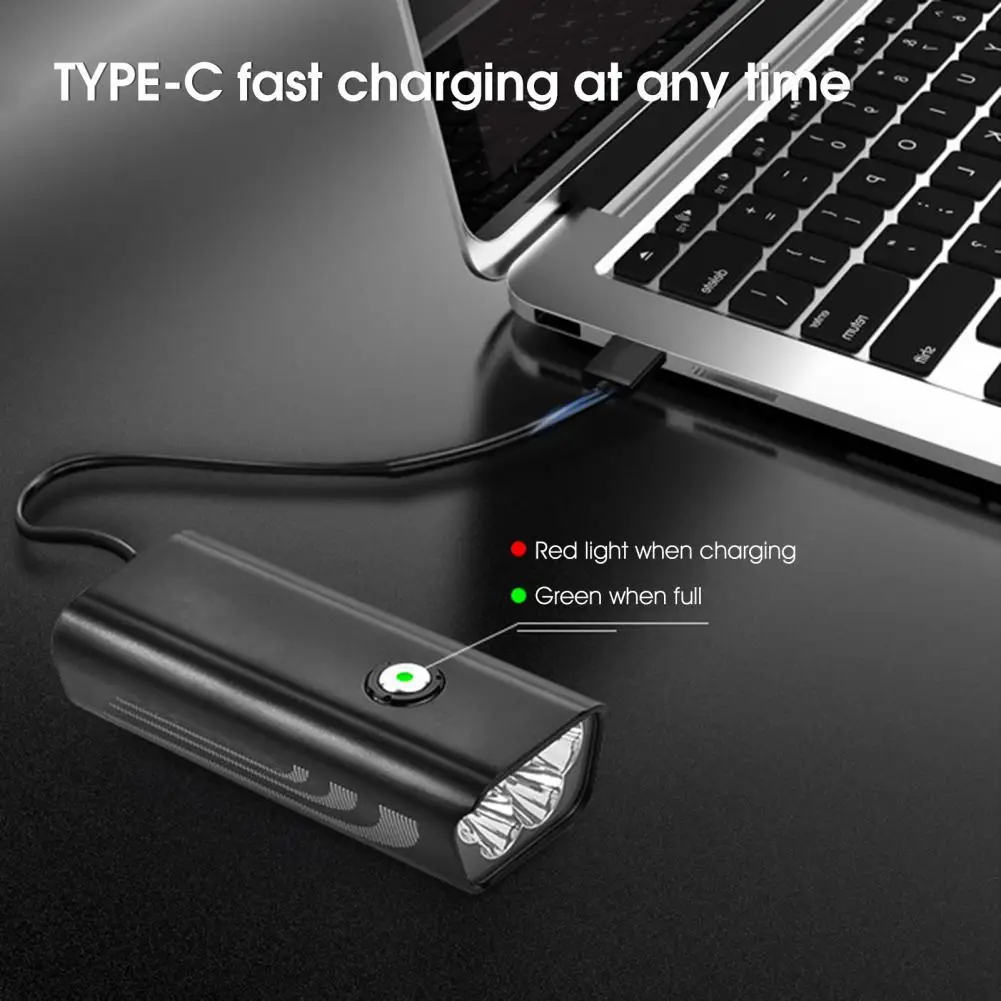 

Bike Headlight USB LED Strong Light Aluminium Alloy Anti-deformation Front Back Headlight Lamp Flashlight Bike Accessories