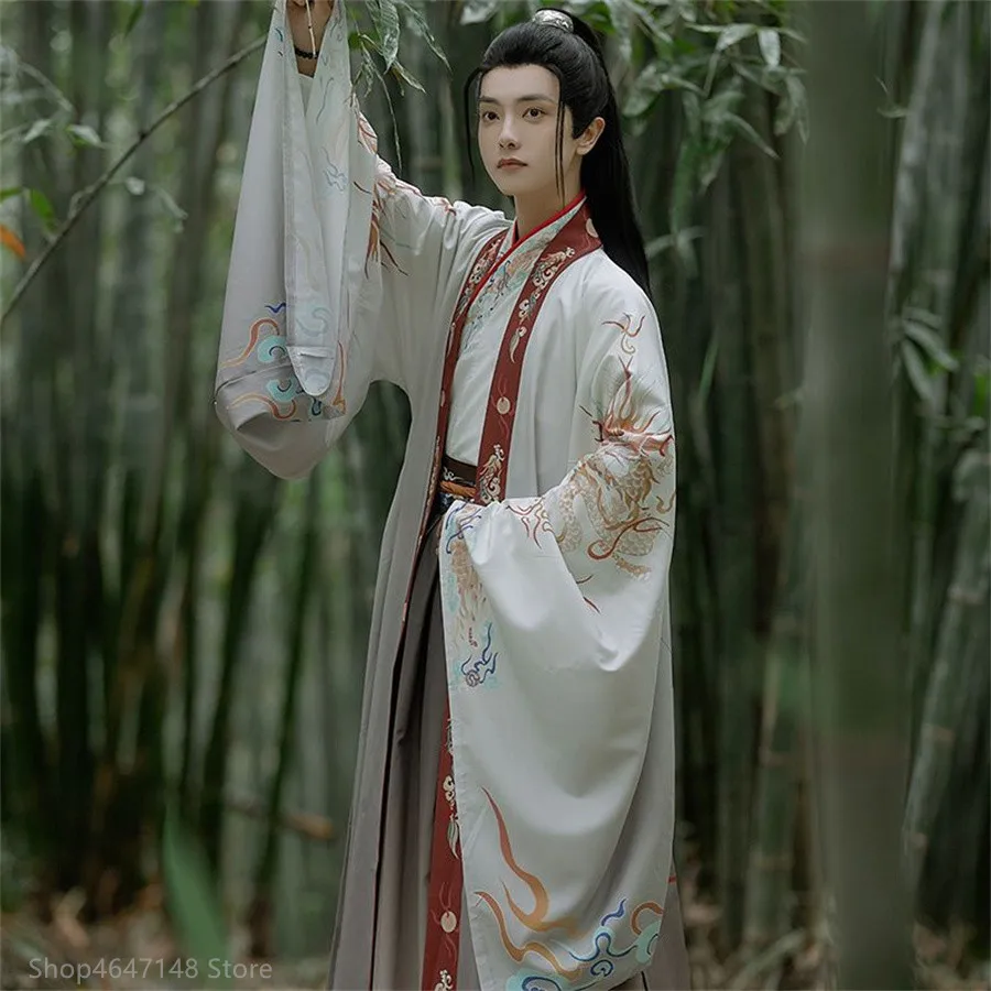 Оригинальная вышитая мужская одежда ханьфу из древнего китайского вейджина с
