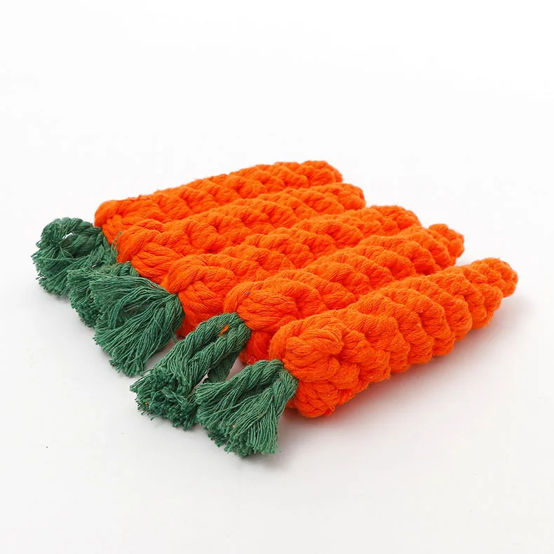 

Carrot bite rope pet toy dog bite-resistant woven cotton rope molars to relieve boredom knot