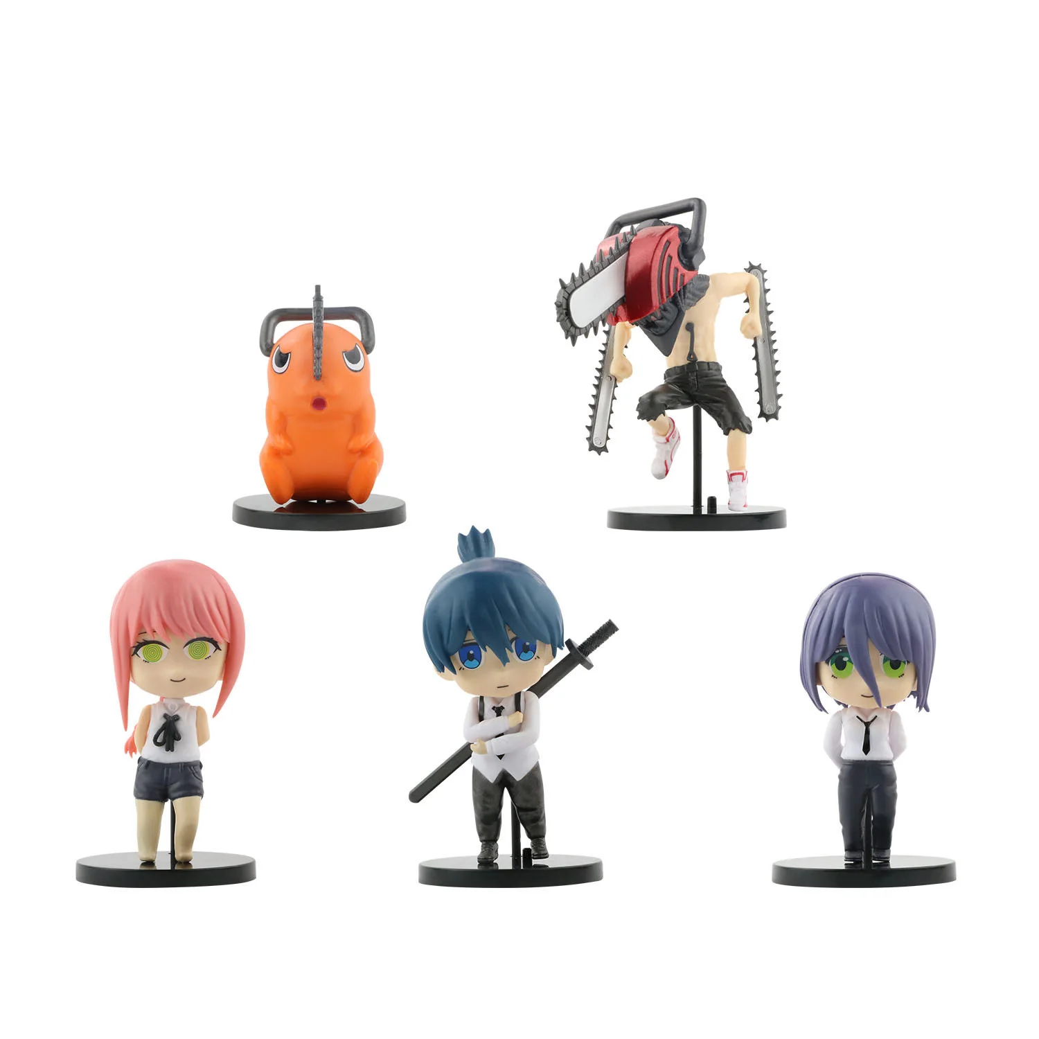 

5 шт., Мультяшные игрушечные фигурки из ПВХ с бензопилой