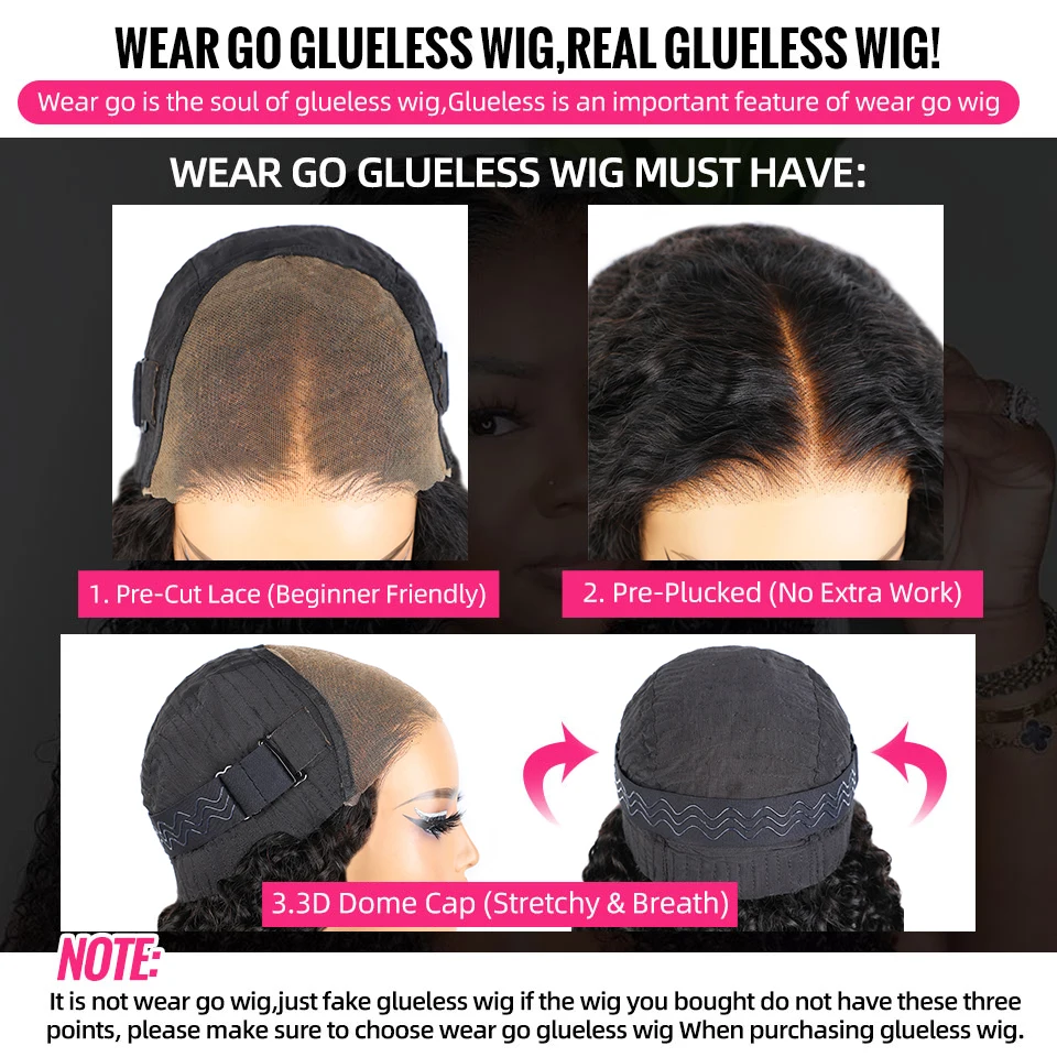 Go Бесклеевые Прямые Человеческие Волосы Парик 180% Плотность Предварительно