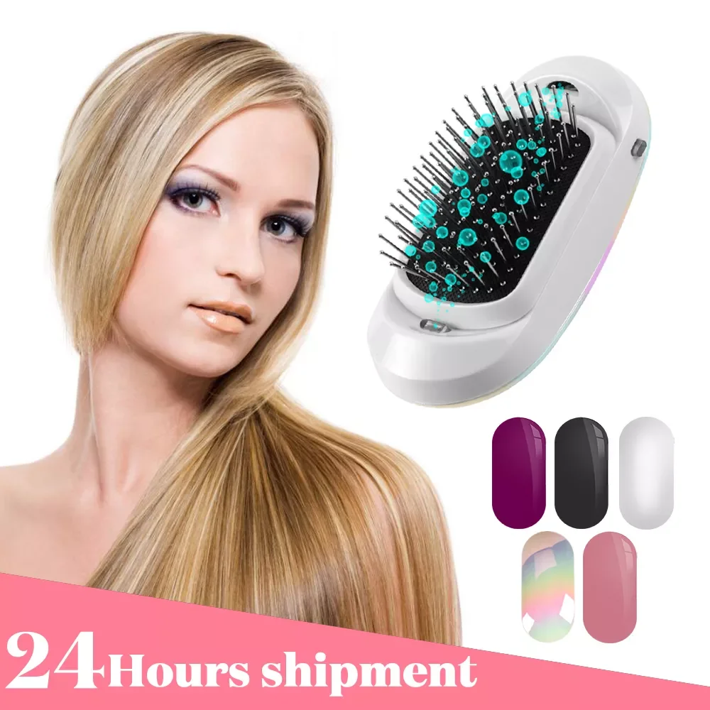 

New Version Ionic Hairbrush Potable Negative Ions Dropshipping Niche Product Electric Massage Hairbrush Anti-static Hair Brush